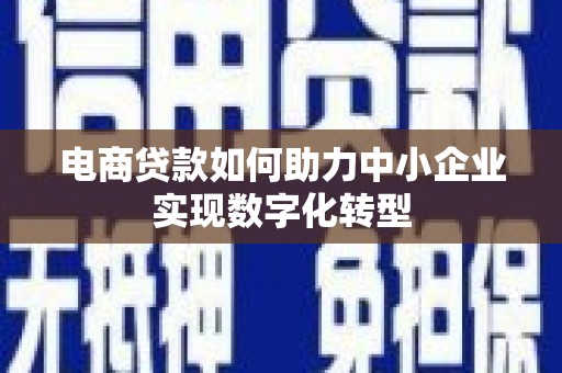 麦寮电商贷款如何助力中小企业实现数字化转型