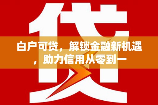 德庆白户可贷，解锁金融新机遇，助力信用从零到一