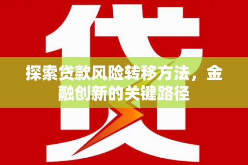 汉川探索贷款风险转移方法，金融创新的关键路径
