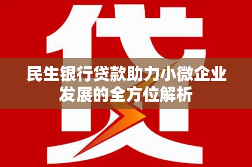 南乐民生银行贷款助力小微企业发展的全方位解析