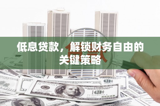 务川低息贷款，解锁财务自由的关键策略