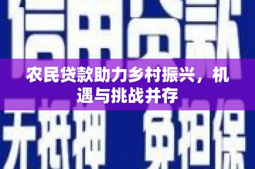 伊宁农民贷款助力乡村振兴，机遇与挑战并存