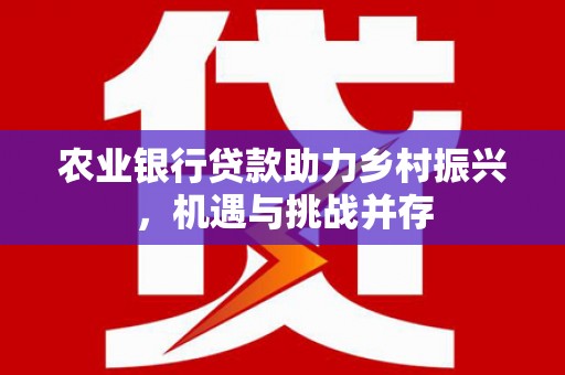 振兴农业银行贷款助力乡村振兴，机遇与挑战并存